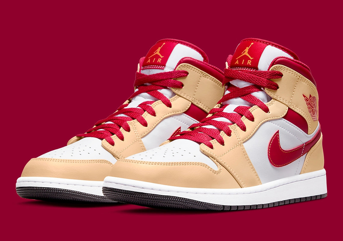 Jordan 1 Mid "Beige Red"