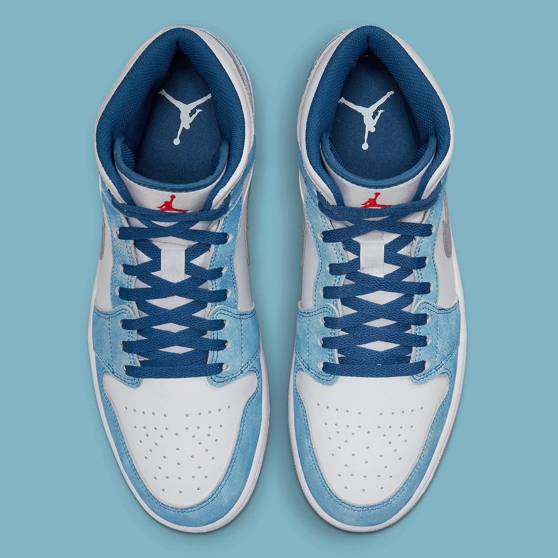 Jordan 1 Mid "French Blue Fire Red"