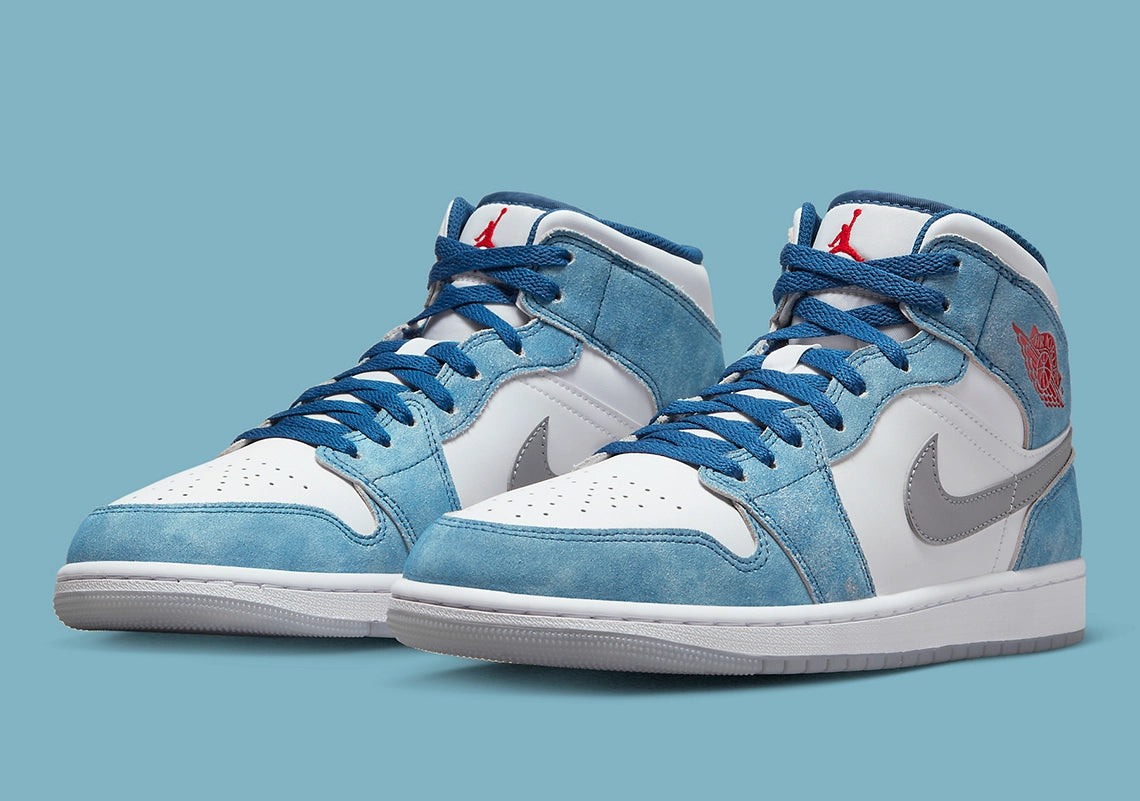 Jordan 1 Mid "French Blue Fire Red"