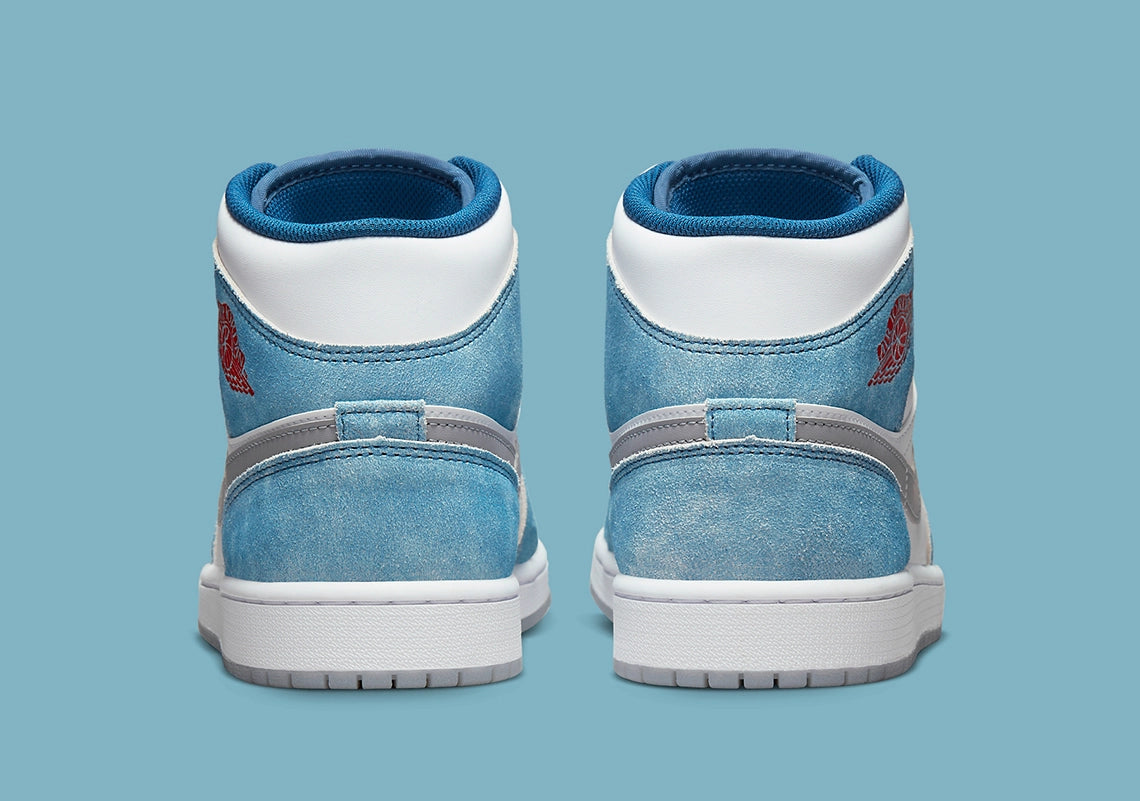 Jordan 1 Mid "French Blue Fire Red"