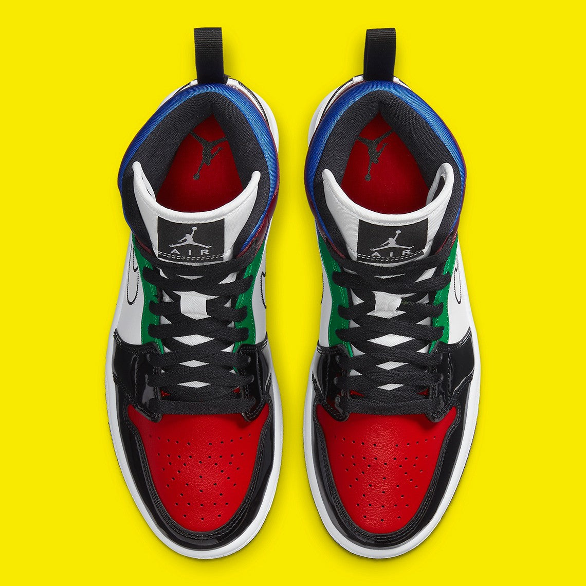 Jordan 1 Mid "Black White Multi-color" (W)