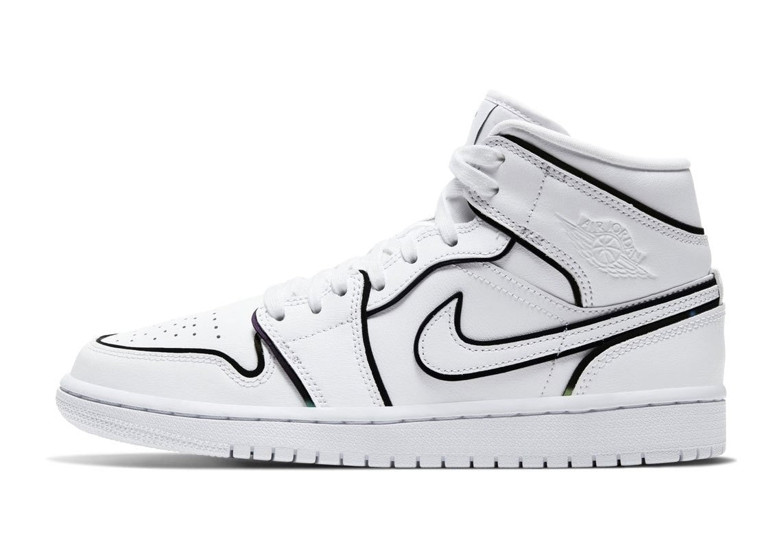 Jordan 1 Mid "Iridescent Reflective White"