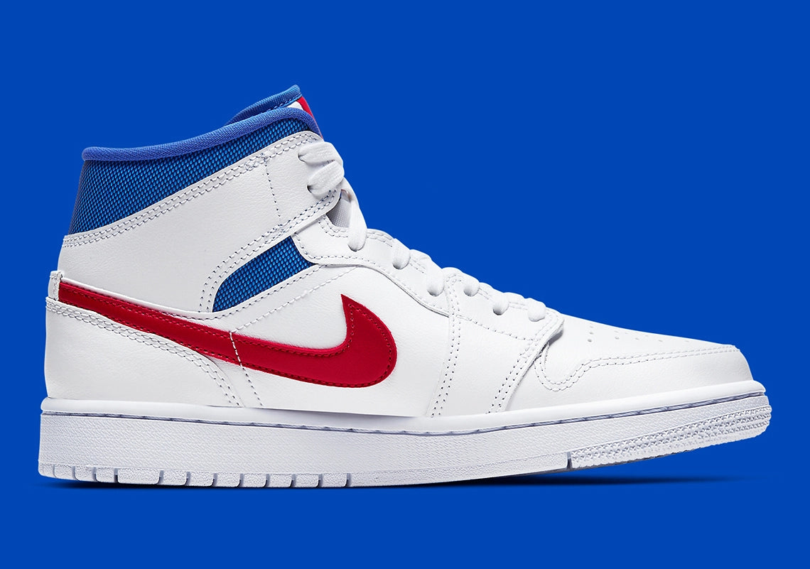 Jordan 1 Mid White Red Royal (W)