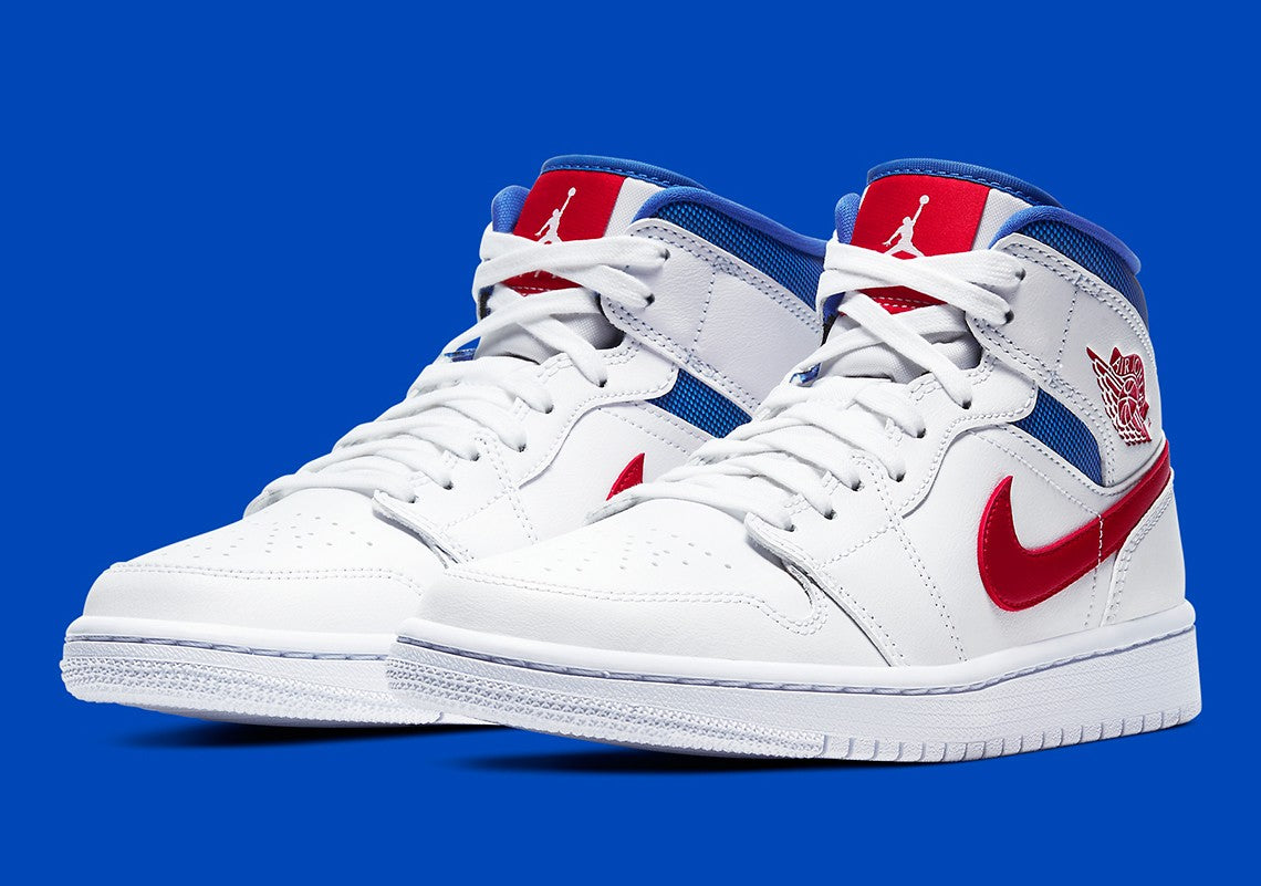 Jordan 1 Mid White Red Royal (W)