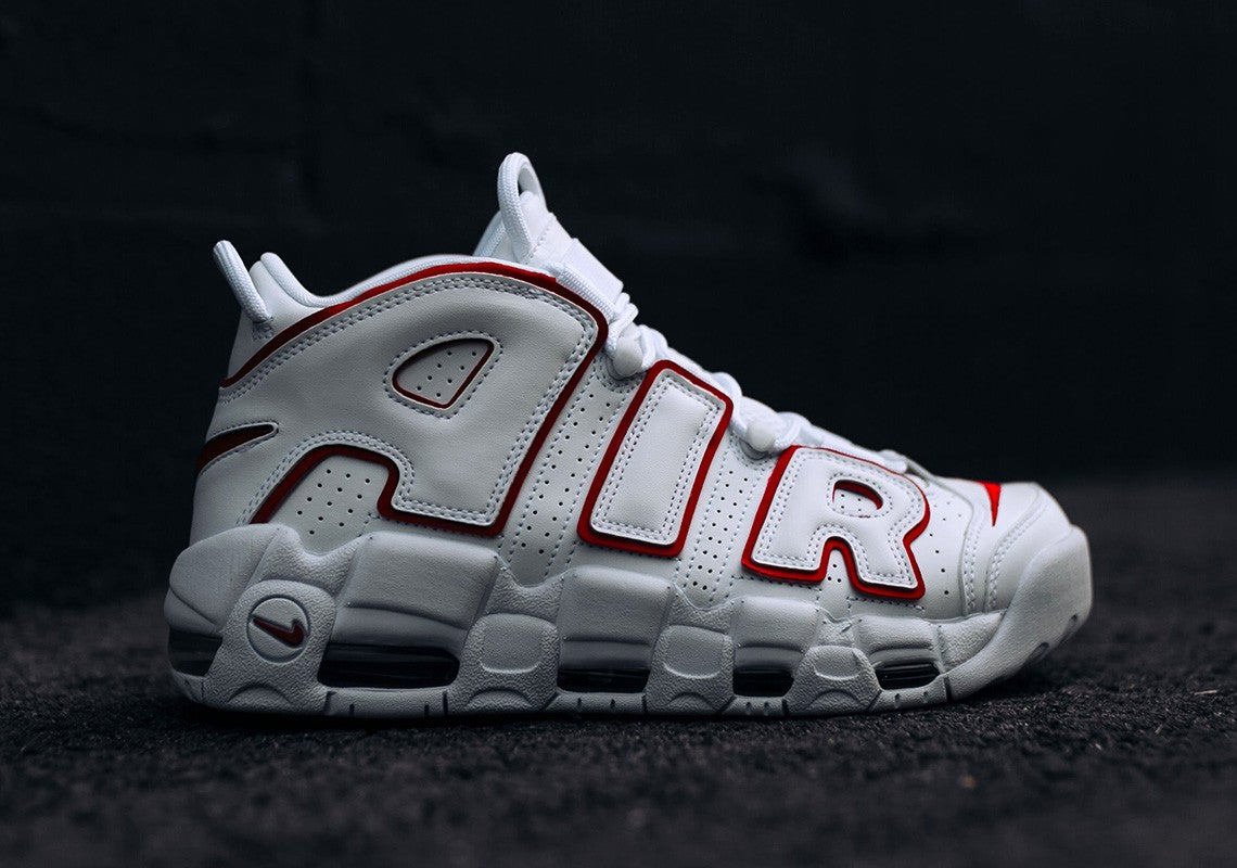 Nike Air More Uptempo "White Varsity Red Outline"