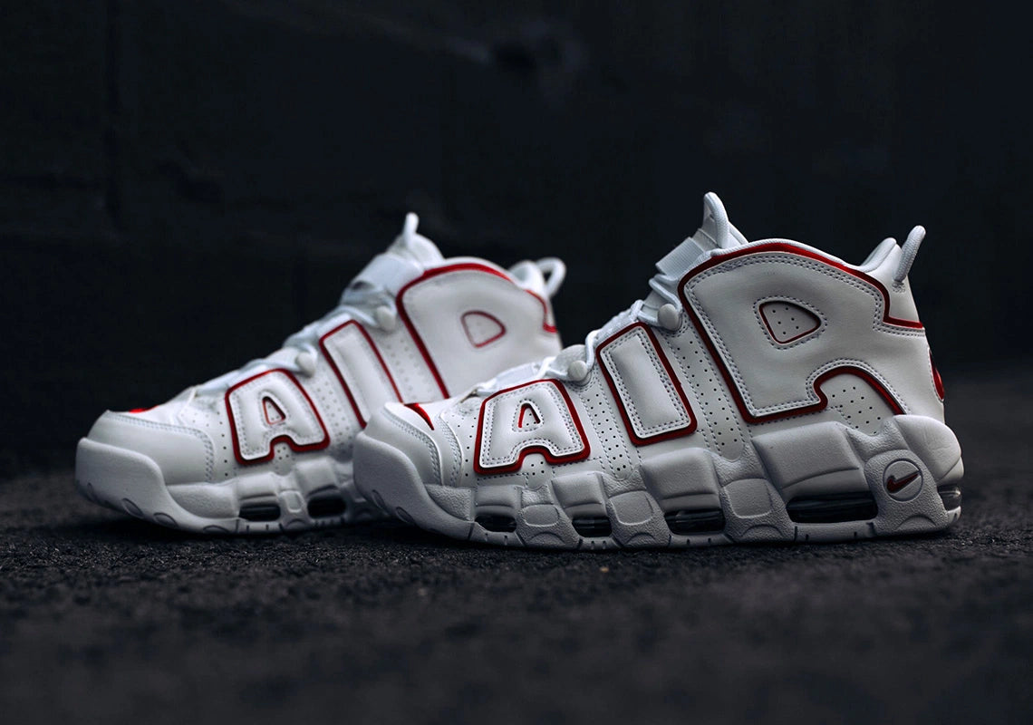 Nike Air More Uptempo "White Varsity Red Outline"