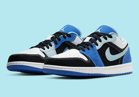 Jordan 1 low "Black blue white"