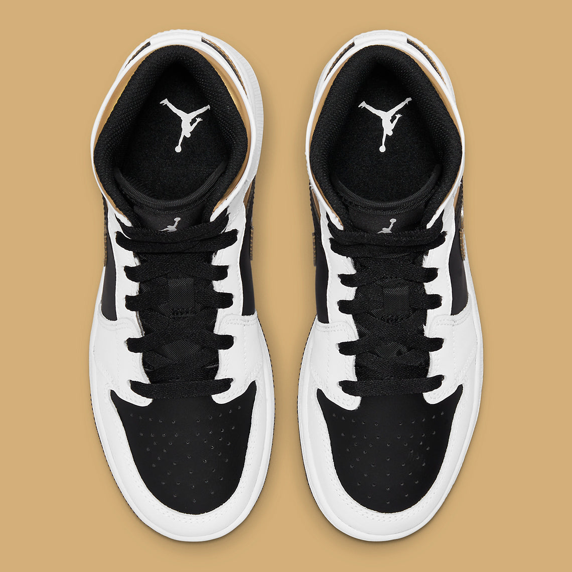 Jordan 1 Mid "White Gold Black"