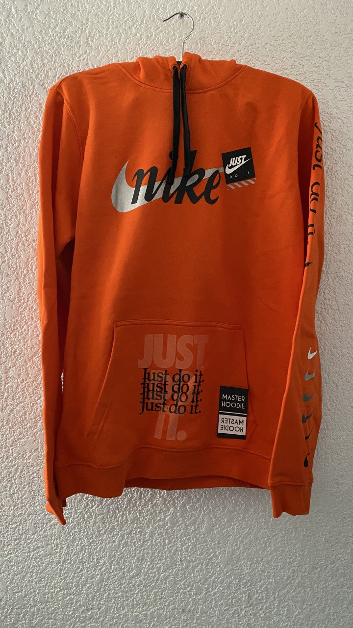 Nike just do it hoodie mens orange on sale